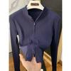 Women's Slim Fit Double Zipper Stand Collar Jacket - Spicy Girl Long Sleeve Sporty Casual Autumn/Winter Top