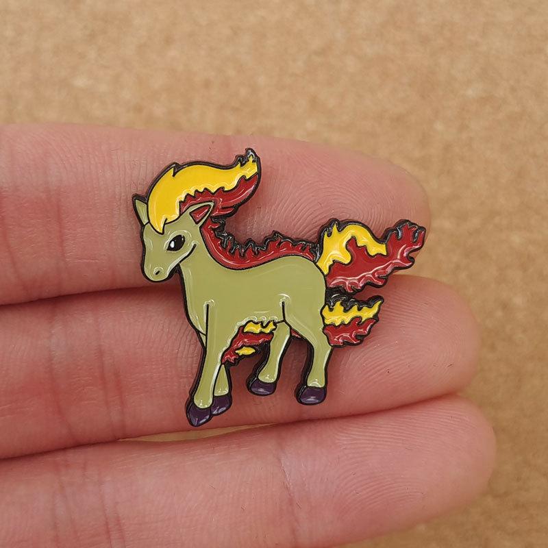 Ponyta Anime Brooch For Backpacks Enamel Pin Metal Brooch Pin For Women Badges Pin Horse  Brooches Jewelry Accessories