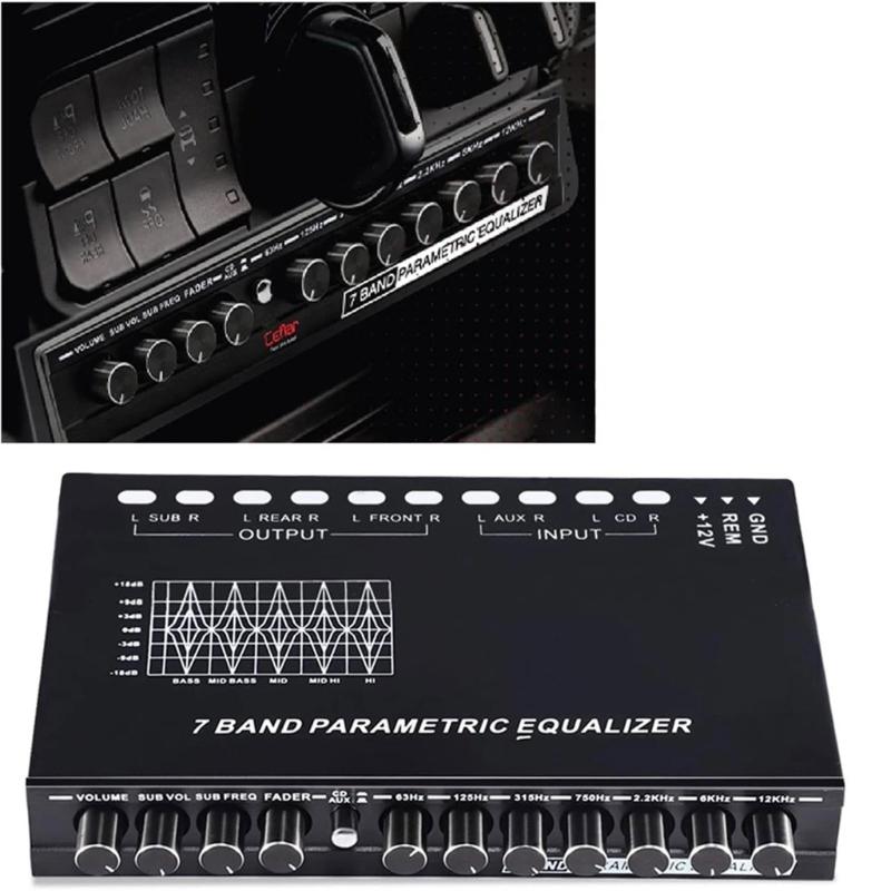 High Performances 7 Band Car Equalizer with Parametric Control and Subwoofer Output for Superior Stereo Sound Experience