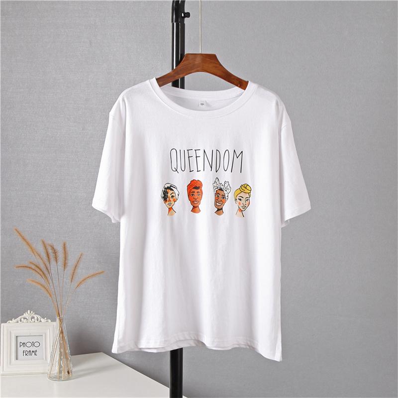 Hirsionsan Gothic Character Printed T Shirt Women Harajuku Soft Summer Cotton Tshirt Korean Loose Tees Ins Casual Female Tops Cute Cartoon Tees