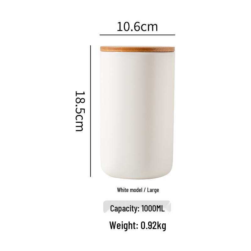 Nordic Ceramic Sealed Tea and Cereal Storage Canister for Kitchen