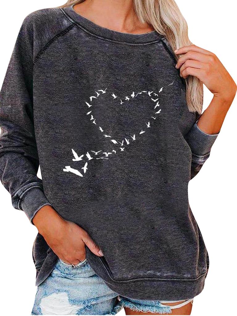 Women's Oversized Pullover Sweatshirt Spring/Fall Sweatshirt Fashion Print Top Versatile Top