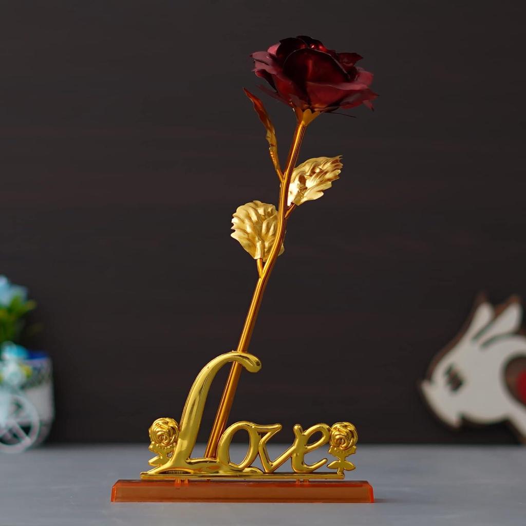 Beste Wünsche Künstliche Rose Blume Dekorative Schaustück Geschenk | Valentinstagsgeschenk für Freundin Freund | Valentinstag Dekoartikel