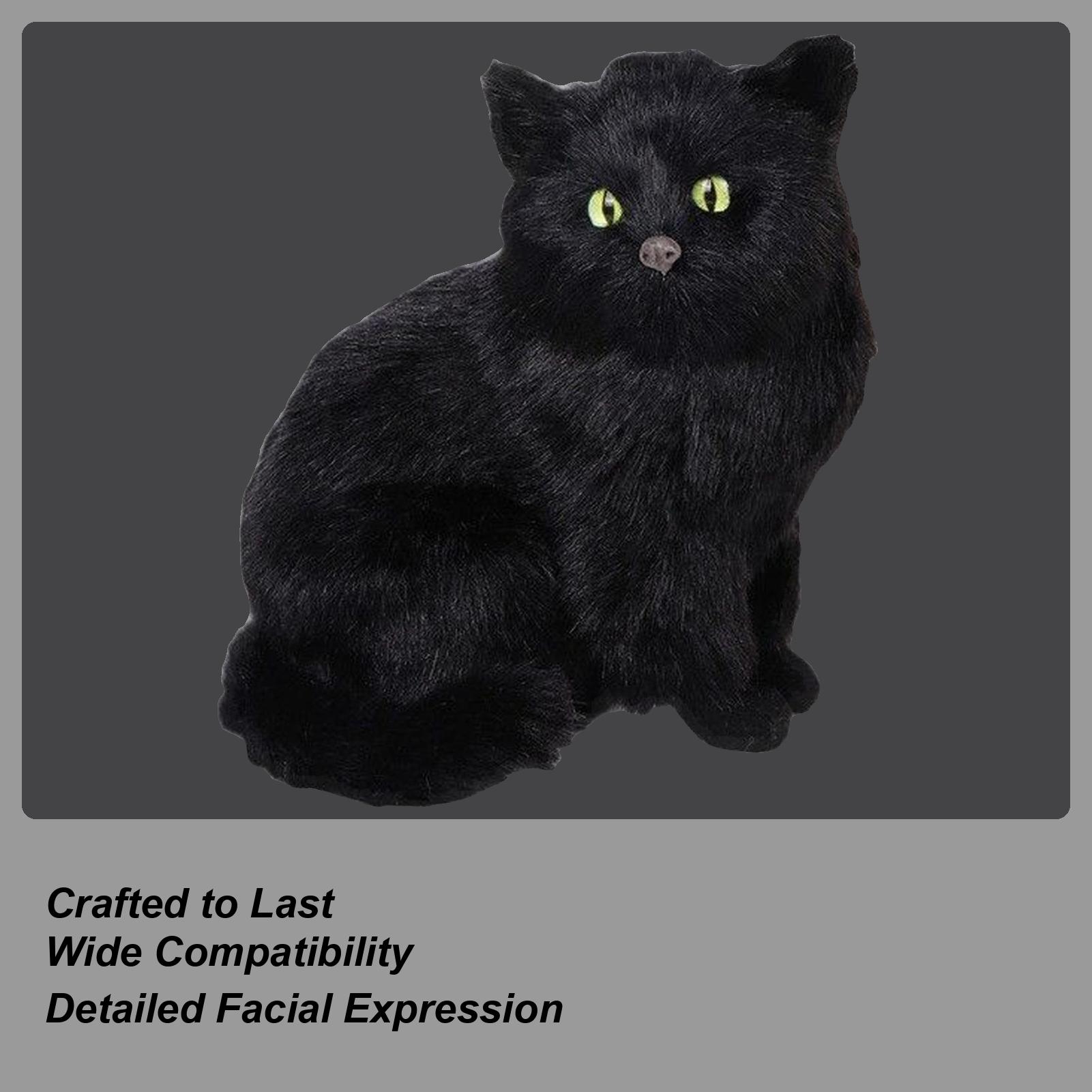 Black Cat Statue Halloween Black Cat Figurine Decorations Soft Table Centerpieces For Party Mantel Bedroom Living Room Sofa