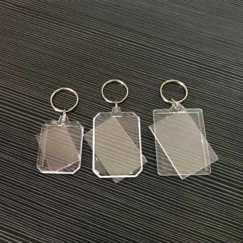 Transparent Mini Picture Frame Keychains Detachable Design Bulk Pack of 5-100pcs for Unique DIY Souvenirs Memorial Gifts