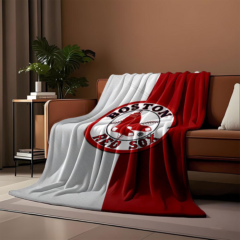 Boston Red Sox Team Logo Blanket Print Blanket Soft and Cozy Perfect for the Living Room Bed Sofa or a Nap,gift