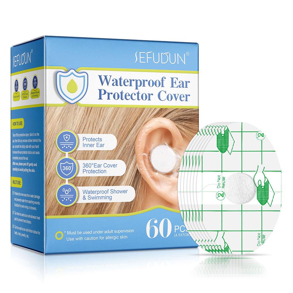 60pcs Plastic Waterproof Ear Protector For Kids Adults Swimming Cover Caps Disposable Ear Stickers Swimming Cover Ear Paste