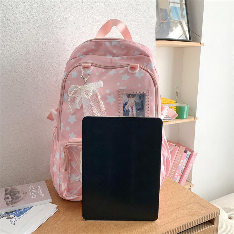 Studentský školní batoh s hvězdným potiskem Dámský batoh s velkou kapacitou