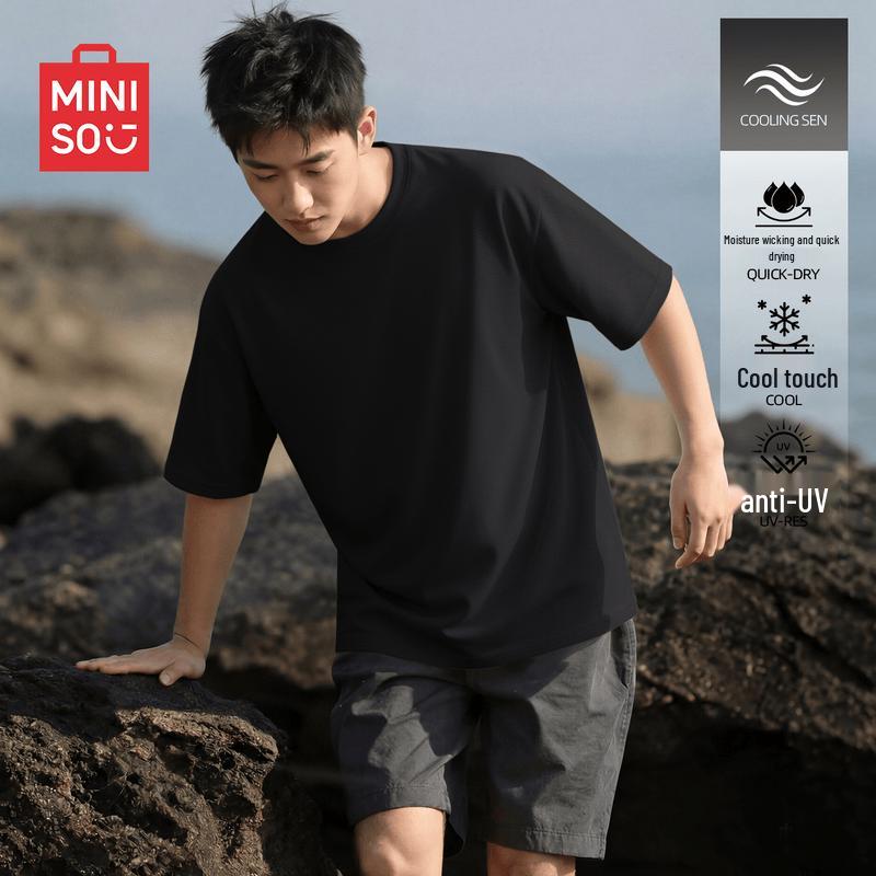 MINISO Men s Quick-Dry Cool-Feel Half-Sleeve T-Shirt L