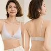 Seamless French Summer Women's Ultra-Thin Big-Breast Reducing Wire-Free Cooling Triangle Cup Bra with Straps