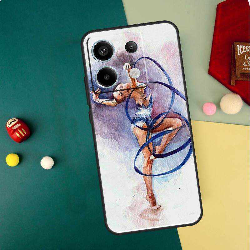Gymnastics Oil Painting Case For Xiaomi Redmi Note 14 13 12 11 15 Pro Plus Redmi 15 13 10 10C 12C 13C 14C 15C Funda