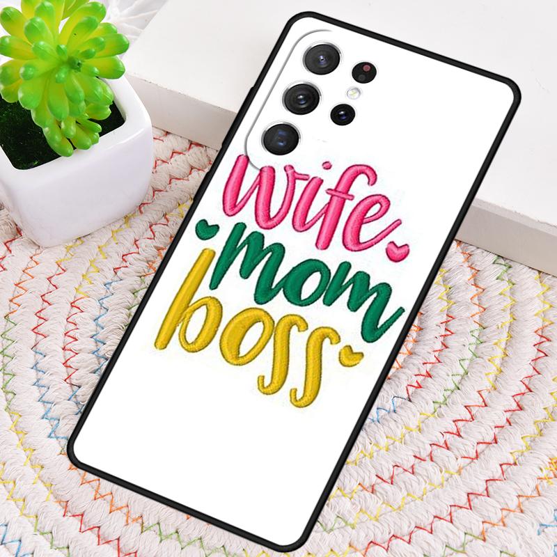 Wife Mom Boss Quotes soft TPU Phone Case For Samsung Galaxy note 10 pro S26 S25 S24 S23 S22 Ultra Plus S21 FE S20 Cover
