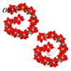 Festive Winter Home Decorations Christmas Poinsettia Garland with Light, 78/118 Inch Lighted Artificial Flower for Mantel String Light 10/20 LEDs Xmas