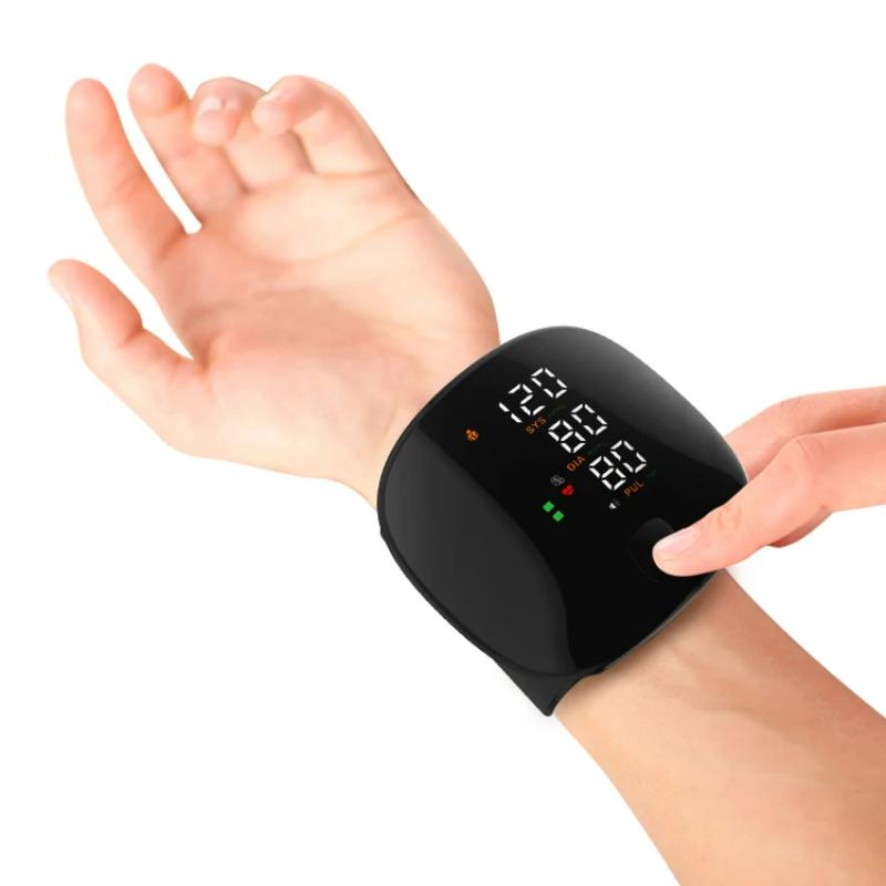 Portable Rechargeable Wrist Blood Pressure Monitor Voice Smart Touch LED Screen Digital Automatic BP Tonometer Heart Rate Pulse Tonometers Health Care