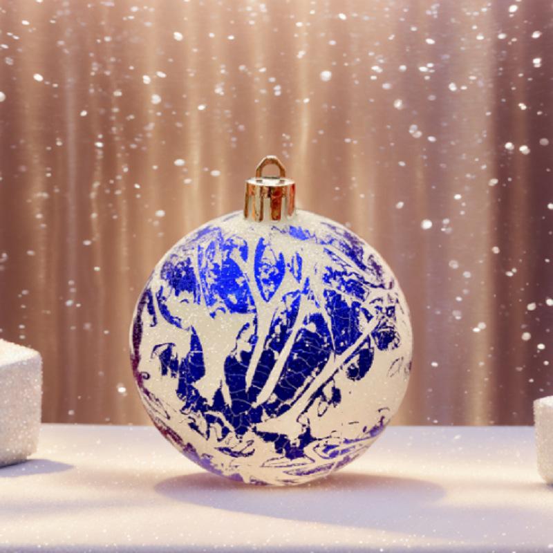 2025 Cross Border New Ink Style Christmas Ball, Sparkling Powder and Hand Drawn Christmas Ball Decoration Window Pendant