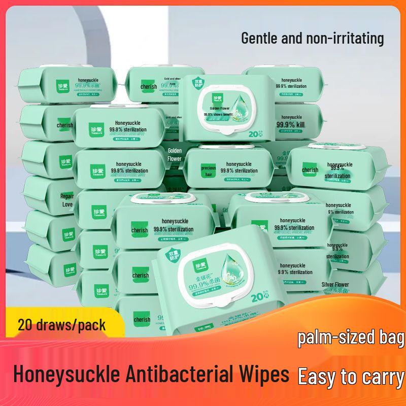Honeysuckle Scent Wet Wipes - Portable, Mild Cleaning Pack with Lid for Student and Adult Use