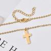 Stainless Steel Cross Necklace For Women Gold Silver Color Waterproof Chain Men Fashion Never Fade Jewelry Accessories
