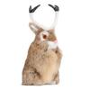 Simulation Antler Rabbit Ornament Cute Rabbit Home Decorations Animal Model Plush Toy Doll for Home Office Brown