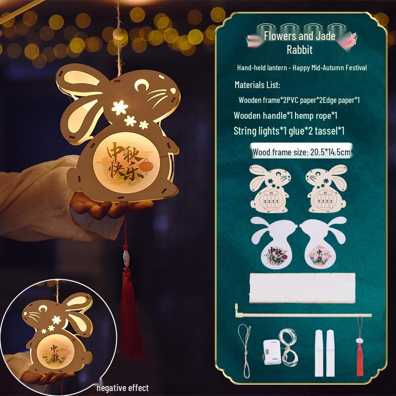 2026 Mid-Autumn Little Rabbit Lantern DIY Kit - Children's Handmade Luminous Hanging Ornament