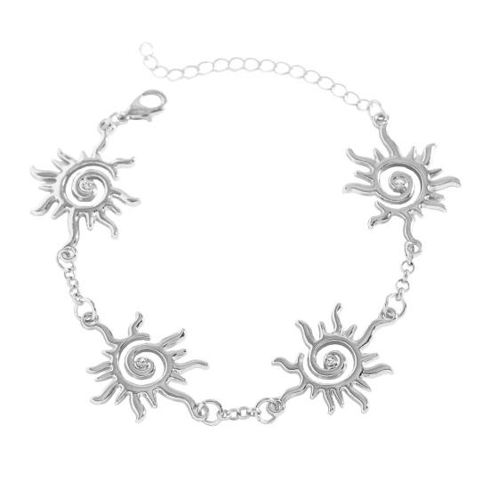 

Earrings Bracelet Double Sun Spiral Pendant Retro Ethnic Style Bracelet Micro-Paved Cubic Zirconia Inlaid Sun Shape Drop Earrings Jewelry Gift A