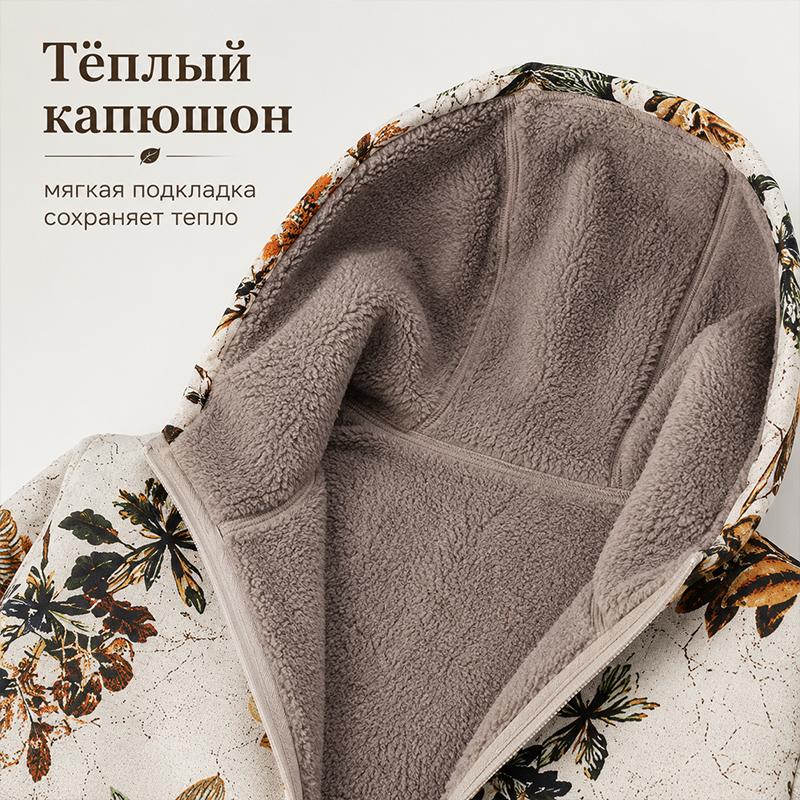 Coats - Spring Autumn Women Warm Floral Hooded Outer Coat, Flower Print Casual Outerwear with Hand Pockets Women Floral Print Hooded Coat