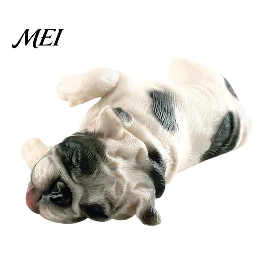 Decorative Dog Statue Simulated Sleeping Model, Realistic Lying French Bulldog Figurine, Mini Handcrafted Figurine PVC Animal Educational Toy