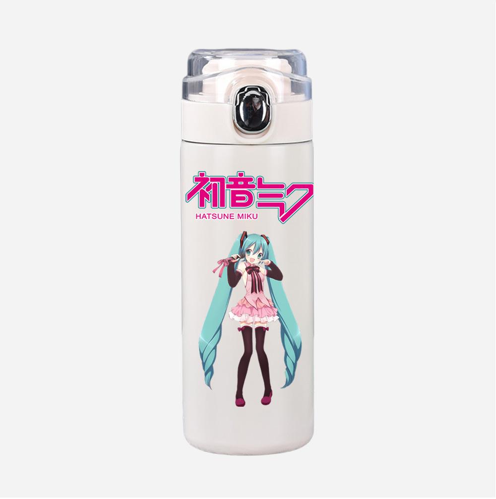 Tazza Termica Stampata Anime Hatsune Miku Portatile Acciaio Inossidabile 400ml Borraccia Anti-perdita Tazza da Campeggio Regalo