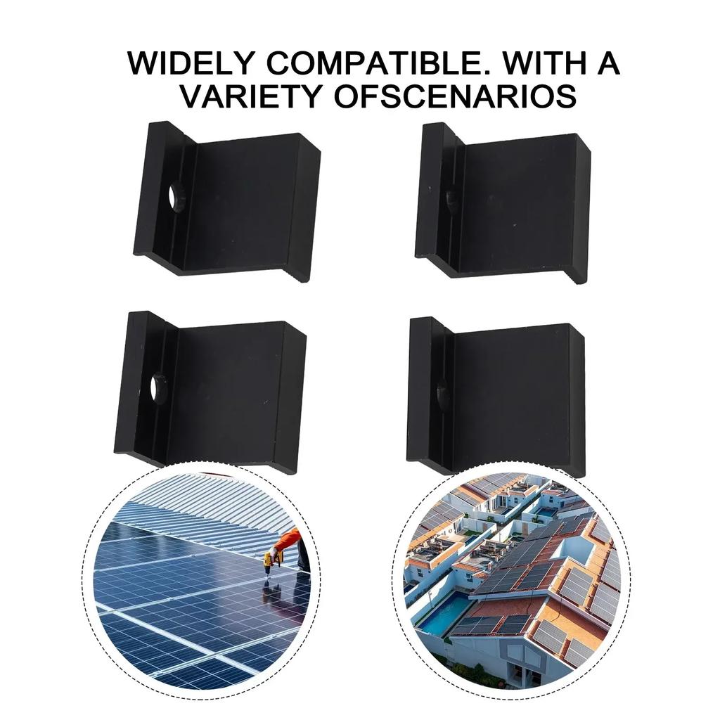 4Pcs Solar Panel Mount Bracket PV Module End Clamp Aluminum Alloy Fixing Clamp Solar Panel Racking Mount Bracket Accessories