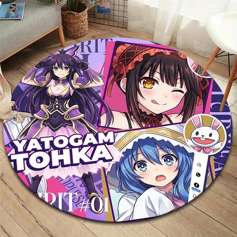 Date Live Round Area Rug Carpet Rug For Living Room Bedroom Sofa Playroom Decor Nonslip Floor Mat
