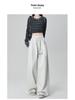 2025 Women's American Style High Waist Velvet Wide-Leg Sweatpants for Autumn/Winter