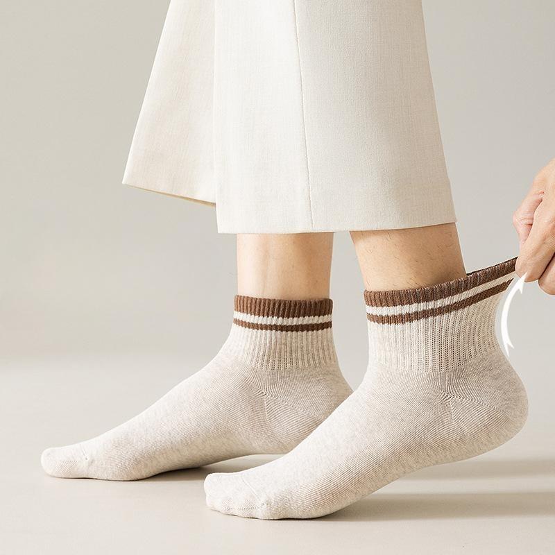 Japanese Mylar Striped Short Socks Men's Short Socks Summer Thin Men's Ankle Socks Student Socks