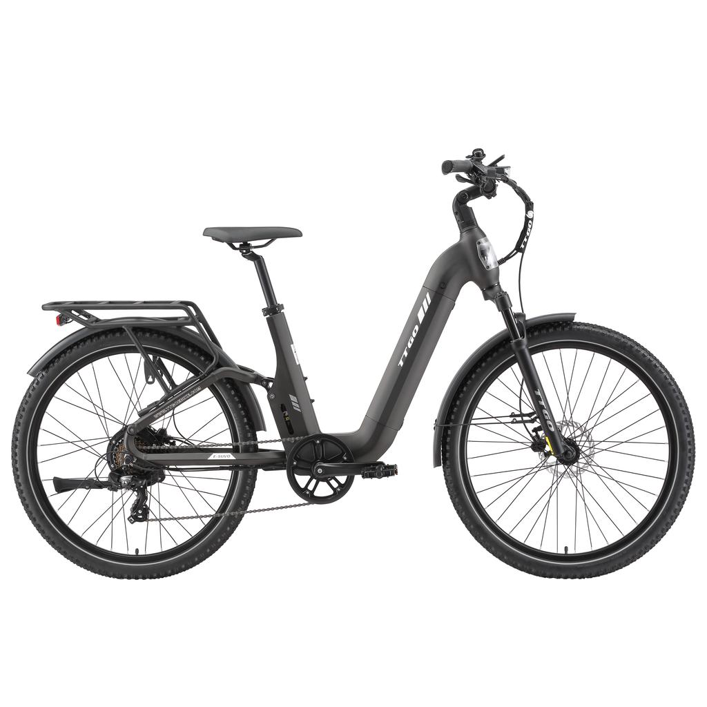 TTGO E-SUVO Miejski Elektryczny Rower Komutacyjny Silnik 250W Bateria 48V15Ah Opony 27,5 Calowe Prędkość 25KM/H Zasięg 120KM E-Rower Terenowy