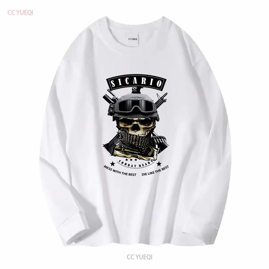 Military Stealth Sicario Assassin T Shirt Pablo Escobar El Chapo Sinaloa Cartel long or short sleeves vintage Washed Unisex