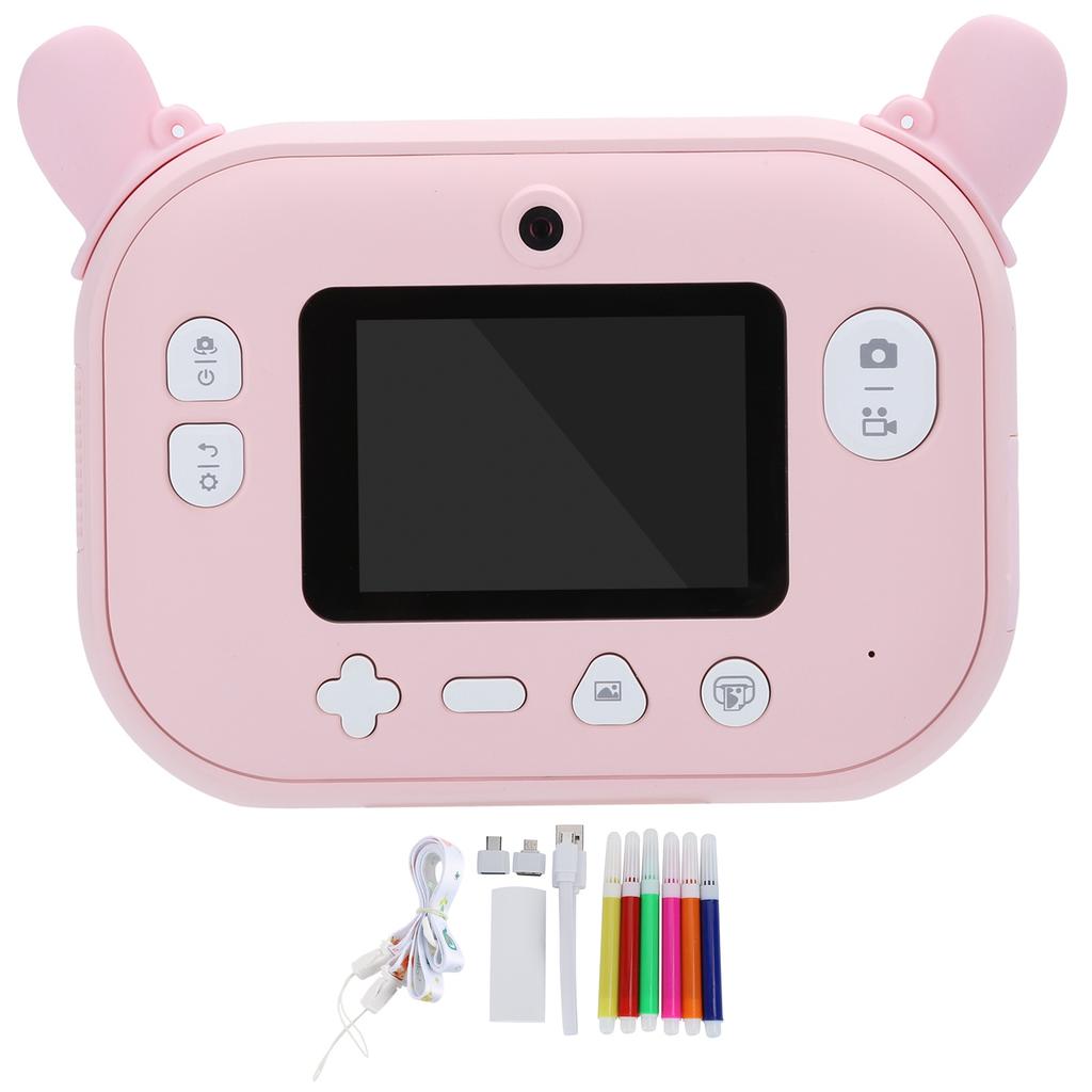 Cartoon Camera Portable Kids Mini Digital Camera Automatically Print Photo 2.4inch High Definition