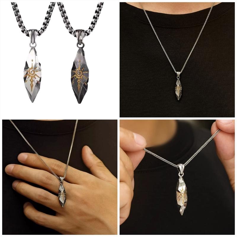 Naszyjnik z wisiorkiem Kamień Życzeń Vintage Łańcuszek do Swetra Prosty Naszyjnik Okrągły Regulowany Łańcuszek na Szyję Biżuteria dla Kobiet Mężczyzn