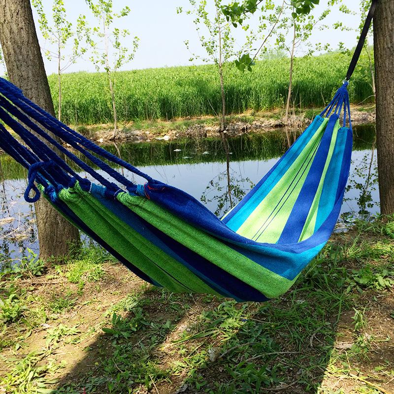 Double Outdoor/Indoor Hammock Bed: Adult Swing, Hanging Rope Chair & Rocking Net for Sleeping