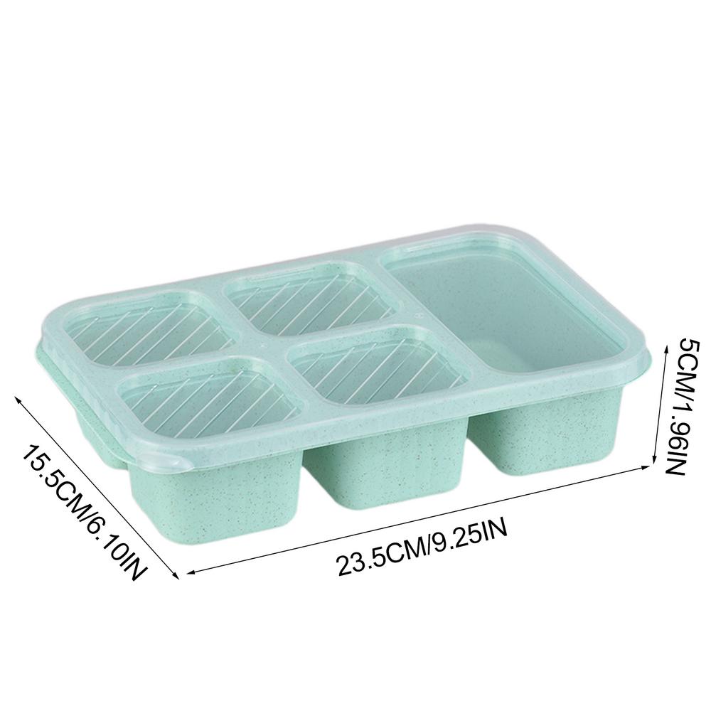 

Lunch Box For Women 5-Compartment Lunchbox Meal Containers With Lid For Men Women Kids School Daycare Work School Salad Sandwich зелёный