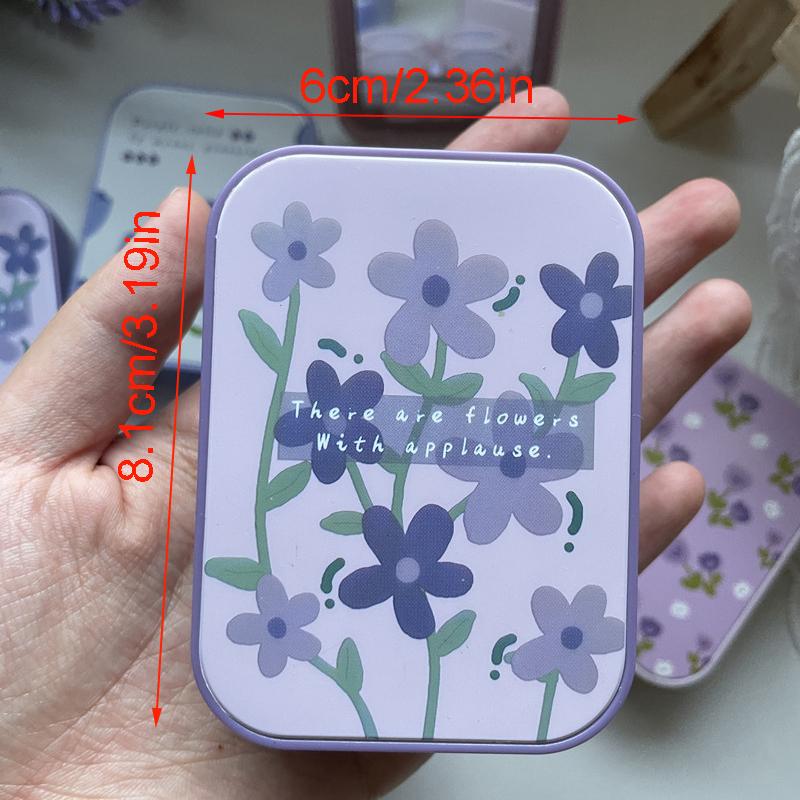 1Piece Of Two-Pack Contact Lens Box Purple Tulip Portable Contact Lens Companion Box Nursing Box  Exquisite Traveling Kit Box