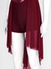 Women Sparkly Sequin Lyrical Dance Costume Mock Neck Sleeveless Mesh Skirted Leotard Performance Wear