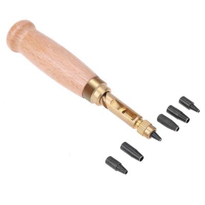 Locherschraube, abnehmbarer Buchbohrer, automatisch mit 6 Spitzengrößen, 1,5–4 mm, automatische Gürtelschraube, Locher, Lederwerkzeuge
