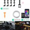 Neon bil LED interiørlys RGB Ambient Light Fiberoptisk sett med APP Trådløs kontroll LED Auto Atmosphere Dekorativ Lampe