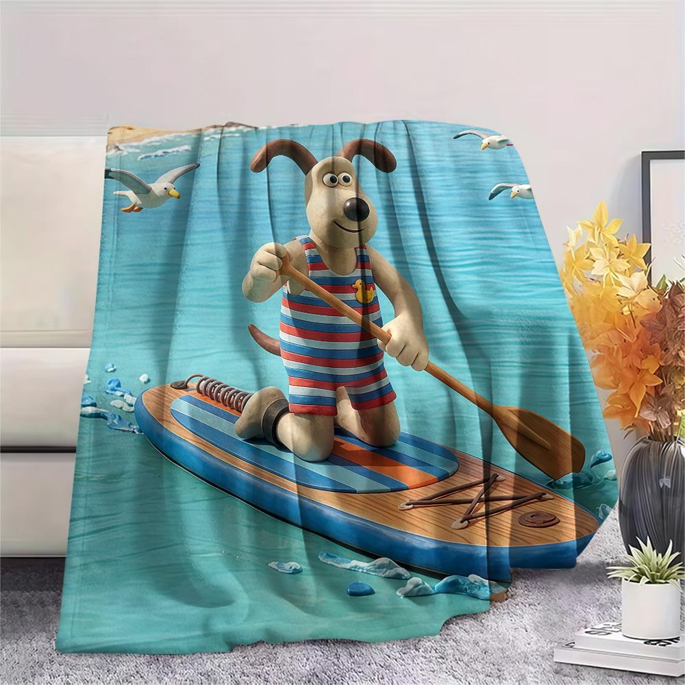 Wallace and Gromit Flannel Blanket, High quality Comfortable for All Seasons, Home Decor, Warmth and Comfort