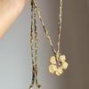 Alloy Necklace, Fuso Flower~ Ins Blogger Retro Gold Flower Rope Necklace Personalized Fashion Necklace