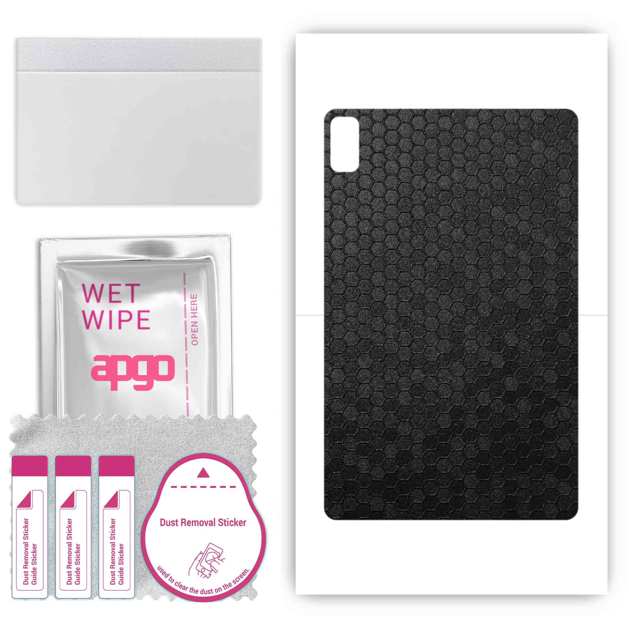 

apgo skin sticker film foil vinyl for the BACK compatible with Honor ViewPad 6, scratch-resistant, easy to install - Black Honeycomb
