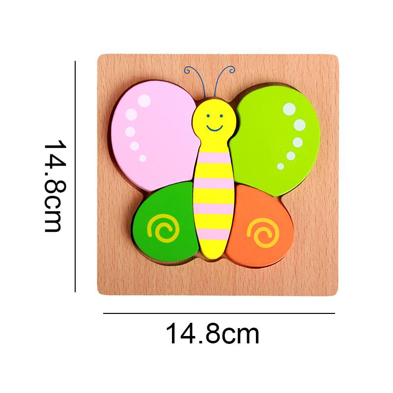 Trepuslespill Leketøy Montessori Kartong Fargerik Læring Utdanningsleker Puslespill Form Kognitivt Tre for Barn Barn Gave TMZ