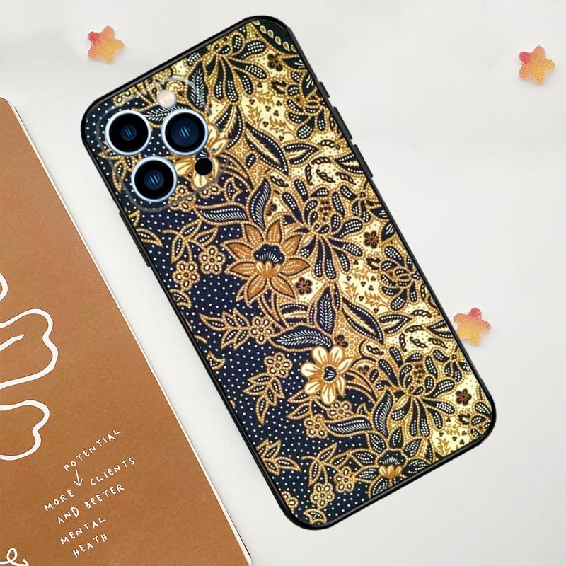 Batik Pattern Phone Case For iPhone 17 Pro Max 14 11 15 16 Pro Max 12 13 mini 16 Plus 16e 17 Air Funda