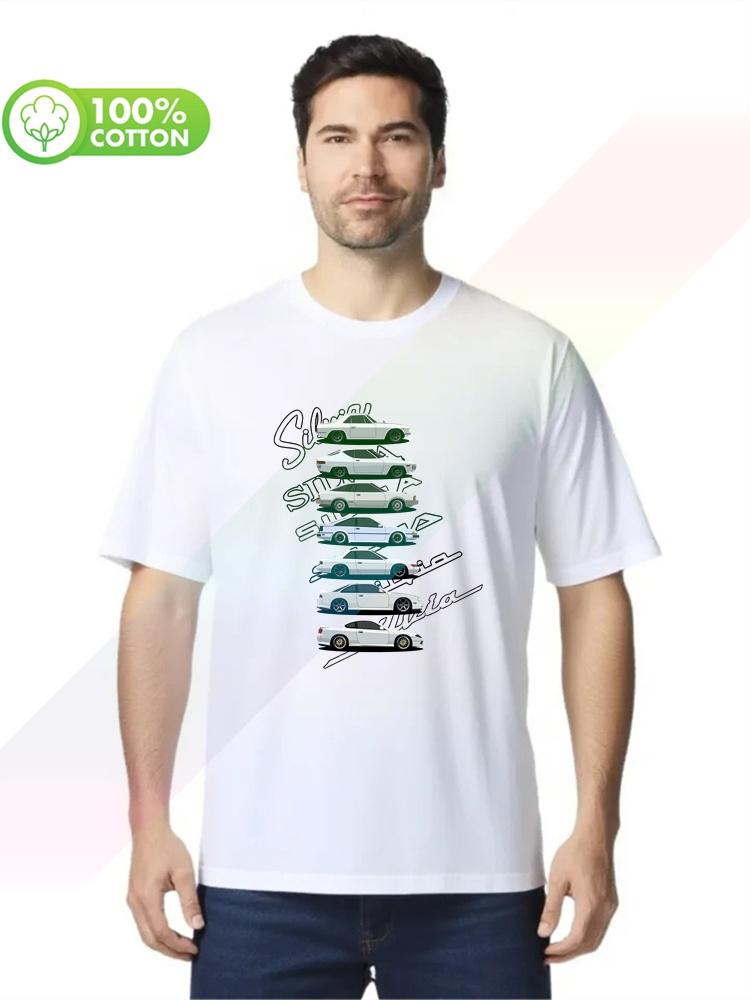 100% Cotton Round Neck Heavy Weight Men's T-shirt Silvia Generations Shirt S-XXXL Tops Tees