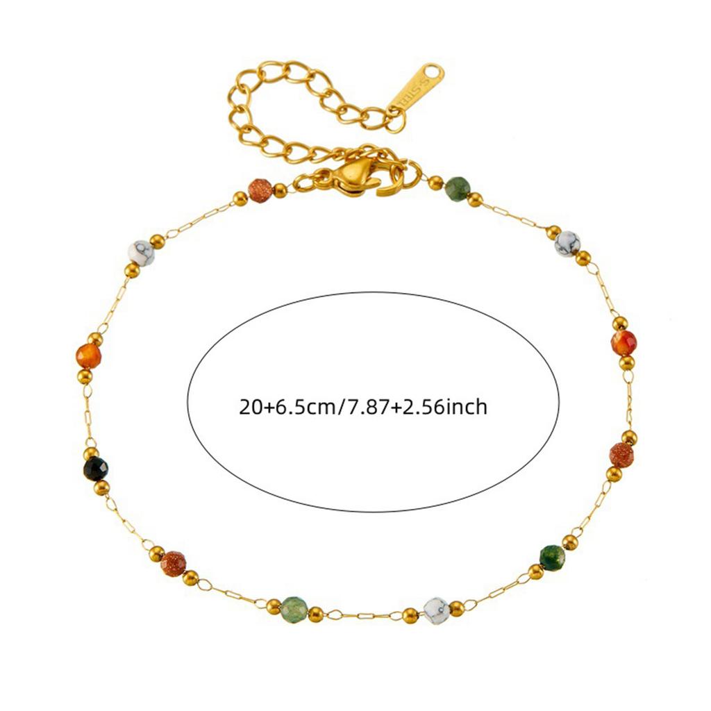 Vintage Bohemian Jewelry Accessory Colorful Stone Beaded Bracelet/Necklace/Anklet for Women and Fashion Enthusiasts