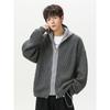 Wassup Fake Two-Piece Cardigan Hooded Sweater Chinese Trendy Brand Autumn and Winter Loose Retro Knit Sweater Zipper Jacket for Men