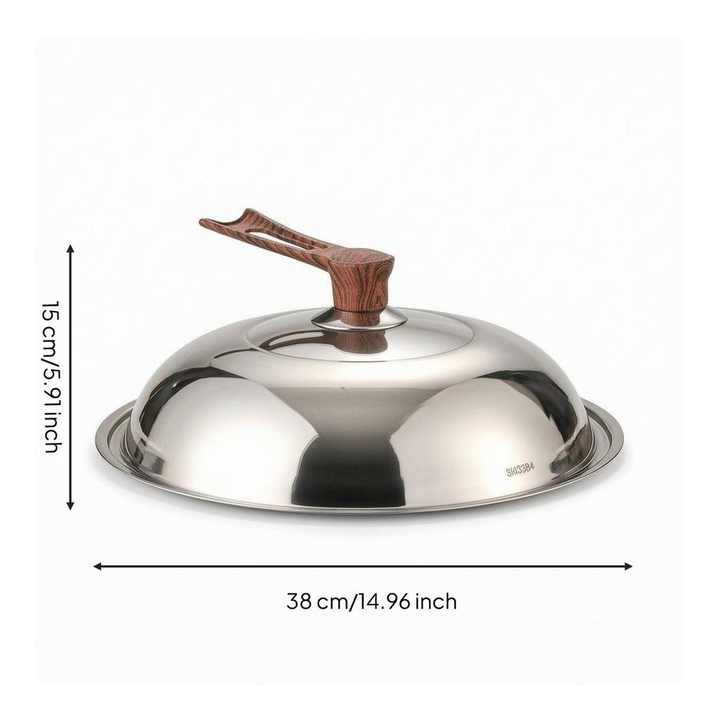 Domed Pot Lid with Viewing Section Transparent Stainless Steel Glass Window